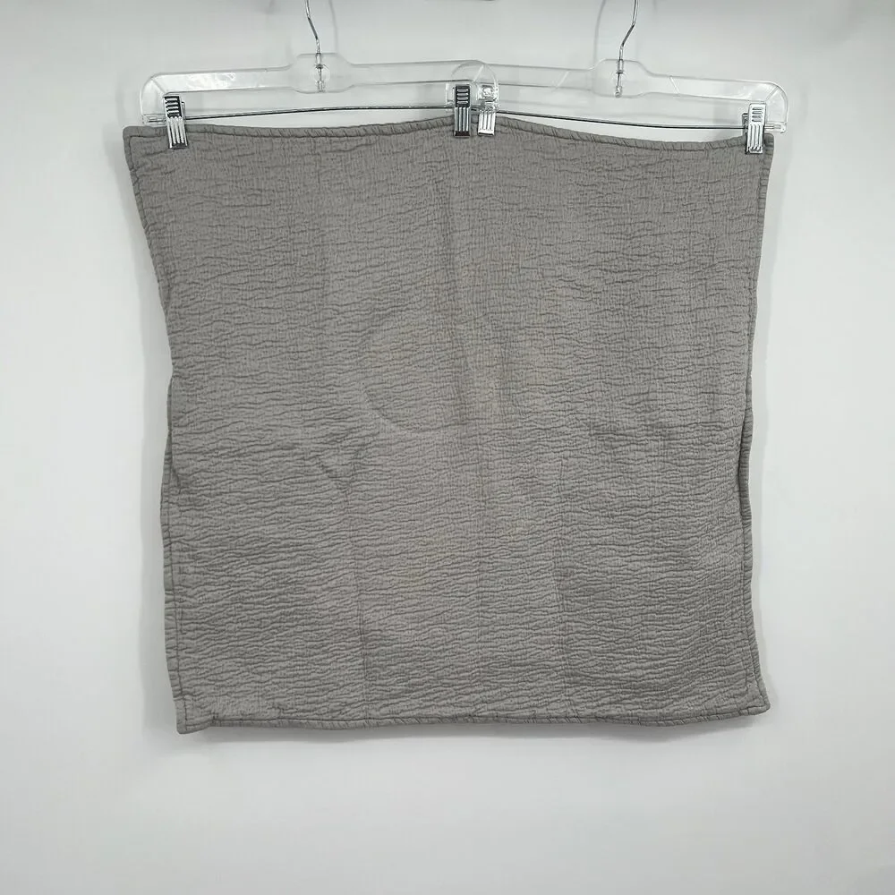 West Elm Green Organic Cozy Cotton 26x26 Gray Textured Jacquard Pillow Cover
